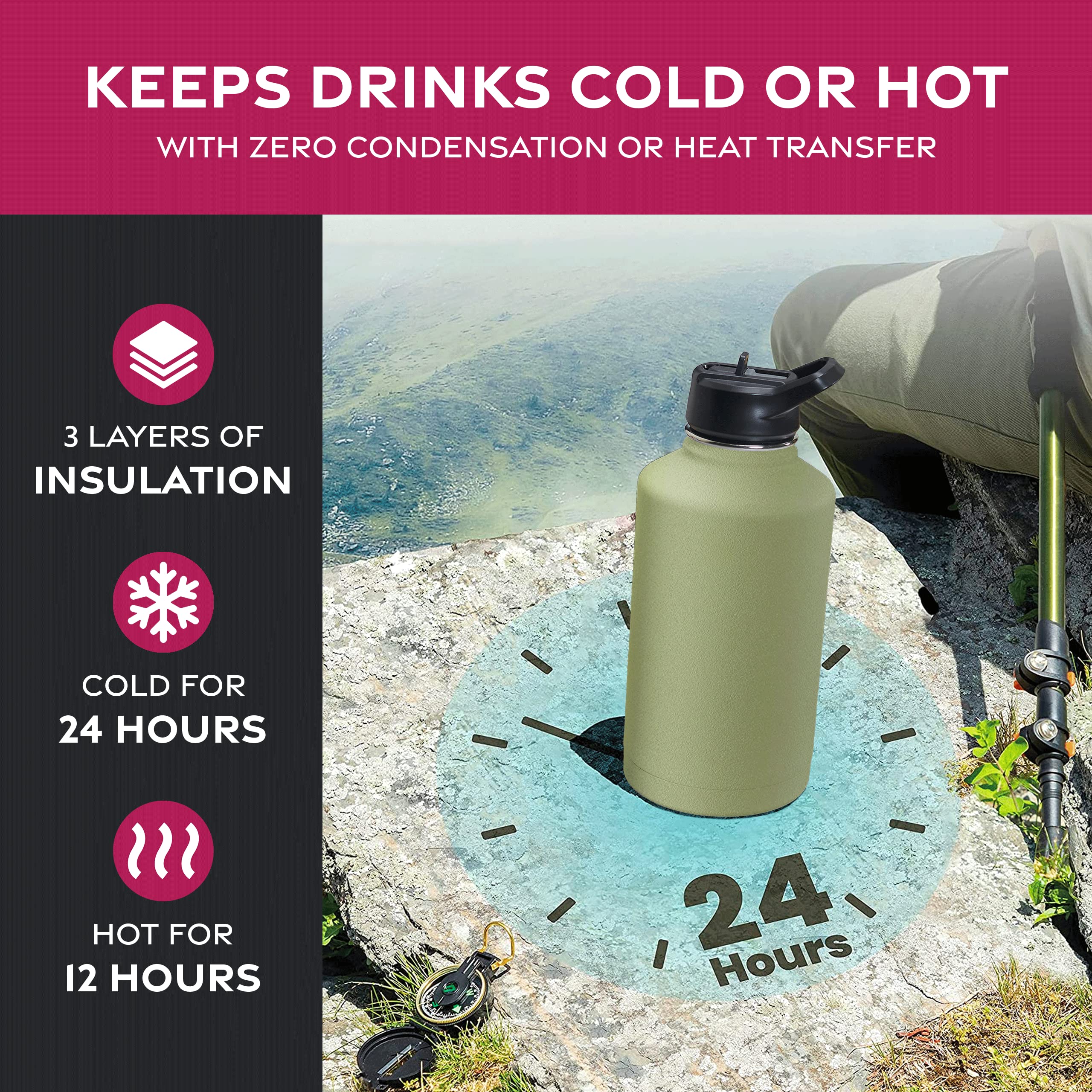 Insulated Sports Water Bottle with Straw-image-104