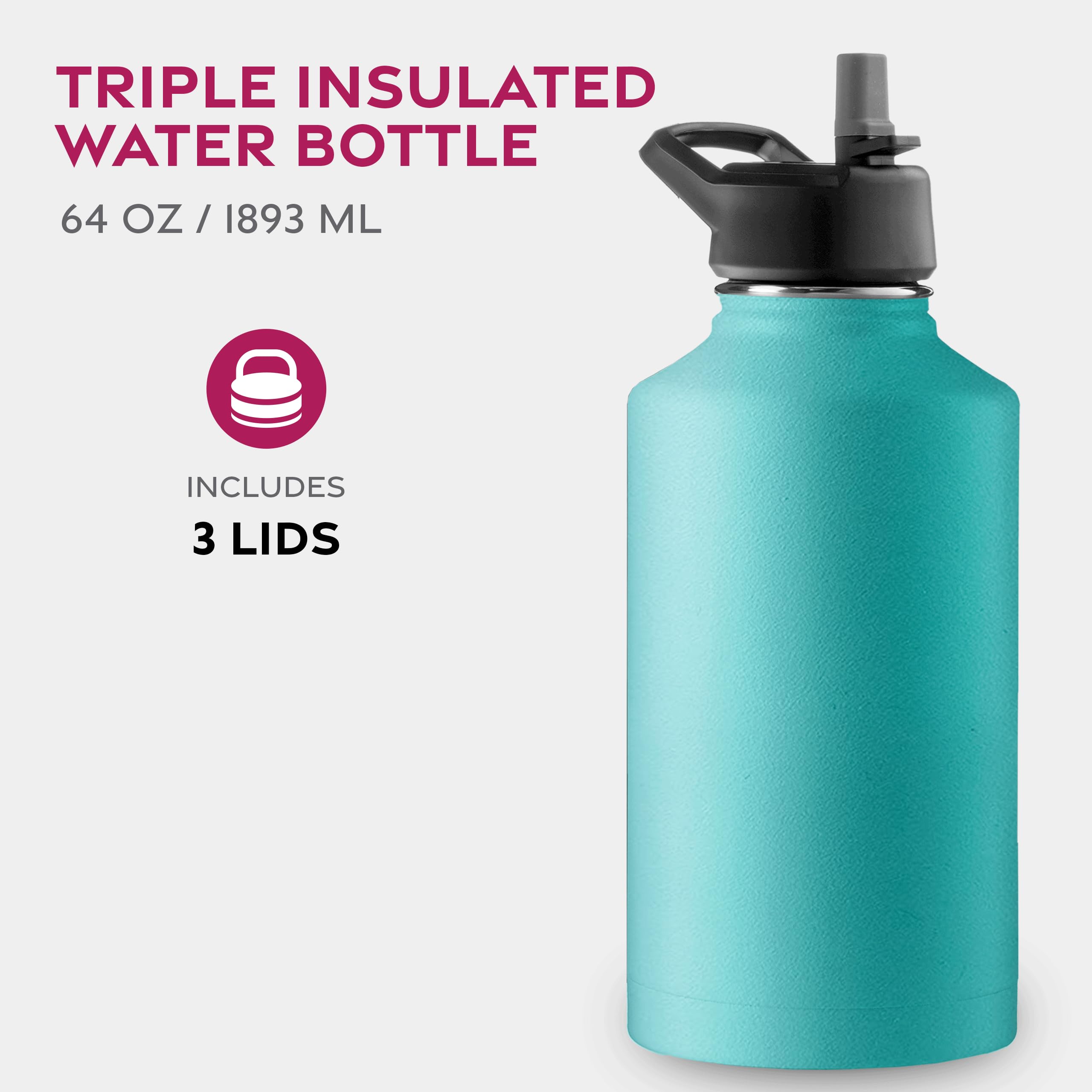 Insulated Sports Water Bottle with Straw-image-1