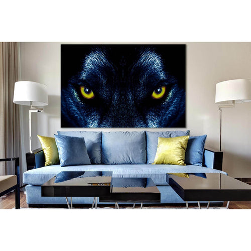 Black Wolf Gaze №SL1536 - Canvas Print / Wall Art / Wall Decor / Artwork / Poster