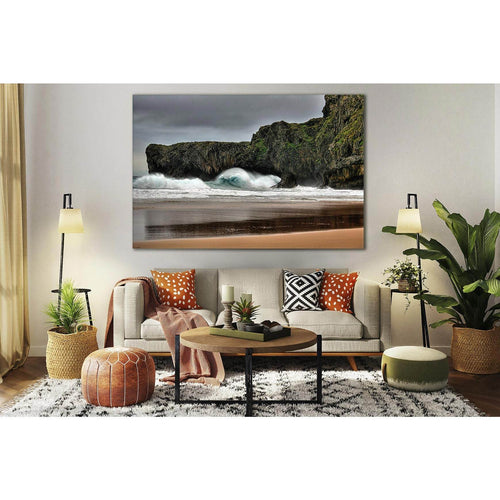 Waves Hitting The Rocks On The Shoreline №SL198 - Canvas Print / Wall Art / Wall Decor / Artwork / Poster