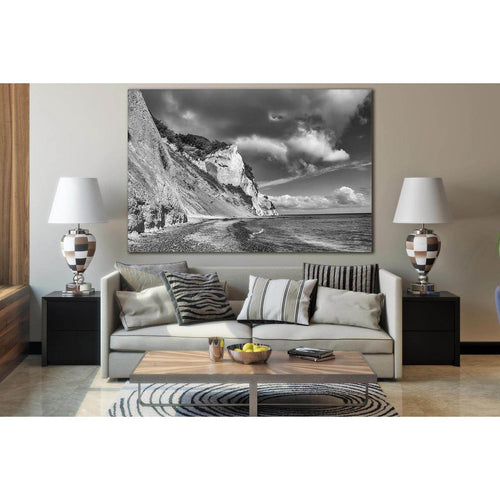 Rocky Coast Of The Sea Black End White №SL870 - Canvas Print / Wall Art / Wall Decor / Artwork / Poster