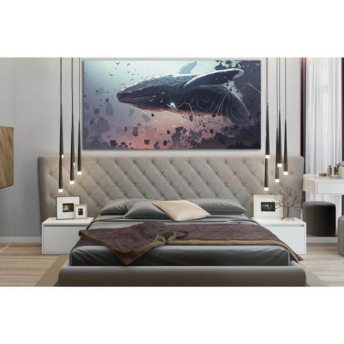 Astronaut Soars With A Fantastic Whale №SL1260 - Canvas Print / Wall Art / Wall Decor / Artwork / Poster