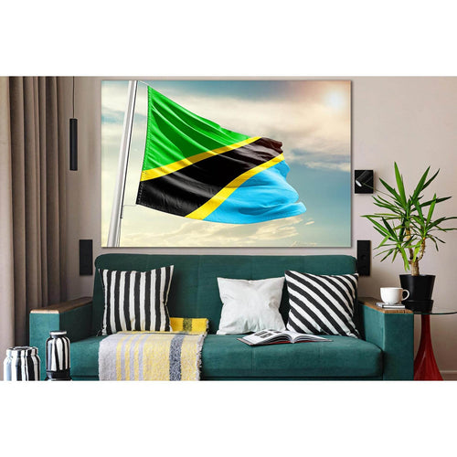 Flag Of Tanzania In Blue Sky №SL1193 - Canvas Print / Wall Art / Wall Decor / Artwork / Poster