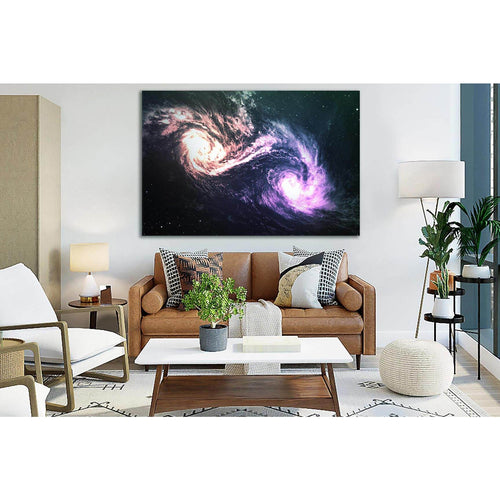 Two Galaxies In Deep Space №SL400 - Canvas Print / Wall Art / Wall Decor / Artwork / Poster