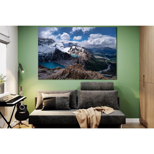 Landscape Lake Between Mountains №SL1581 - Canvas Print / Wall Art / Wall Decor / Artwork / Poster