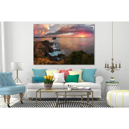 Sunsets Coast Colored Clouds №SL296 - Canvas Print / Wall Art / Wall Decor / Artwork / Poster