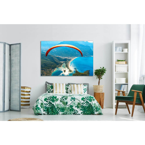 Paragliding Over The Sea Turkey №SL149 - Canvas Print / Wall Art / Wall Decor / Artwork / Poster