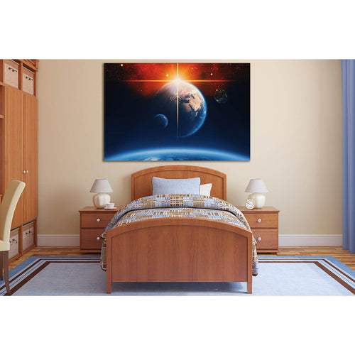 Planets Outer Space №SL417 - Canvas Print / Wall Art / Wall Decor / Artwork / Poster