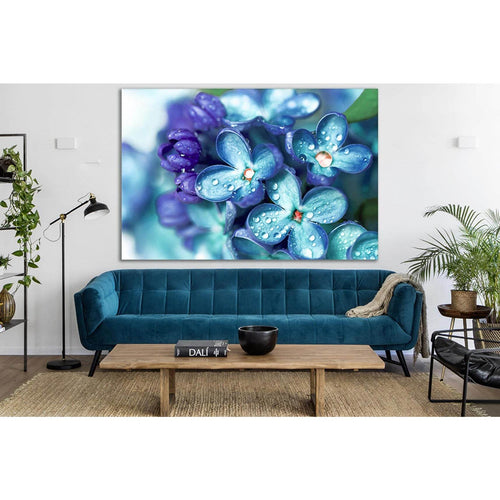 Lilac Flowers With Water Drops №SL676 - Canvas Print / Wall Art / Wall Decor / Artwork / Poster