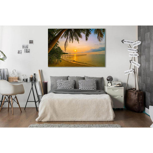 Tropical Beach At Sunset №SL236 - Canvas Print / Wall Art / Wall Decor / Artwork / Poster