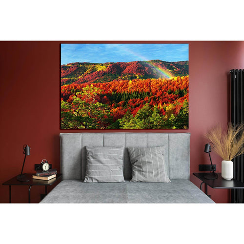 Rainbow Above The Autumn Forest №SL1500 - Canvas Print / Wall Art / Wall Decor / Artwork / Poster