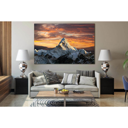 Mountain Everest Nepal Sunset №SL219 - Canvas Print / Wall Art / Wall Decor / Artwork / Poster