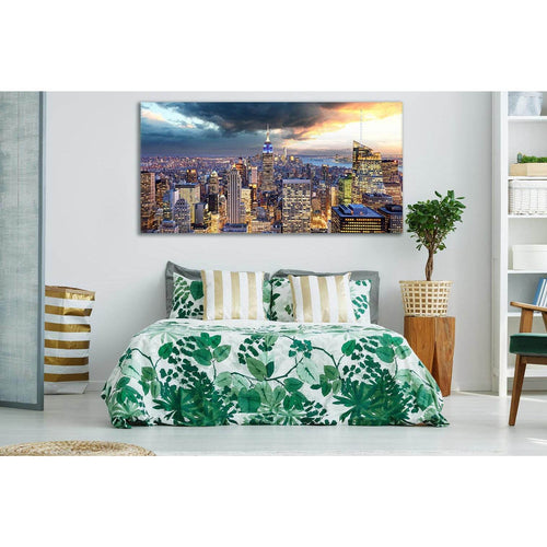 New York City Megapolis Skyline №SL318 - Canvas Print / Wall Art / Wall Decor / Artwork / Poster