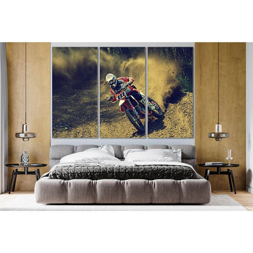 Motorcycle Competition Motocross №SL781 - Canvas Print / Wall Art / Wall Decor / Artwork / Poster