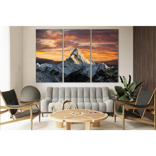 Mountain Everest Nepal Sunset №SL219 - Canvas Print / Wall Art / Wall Decor / Artwork / Poster