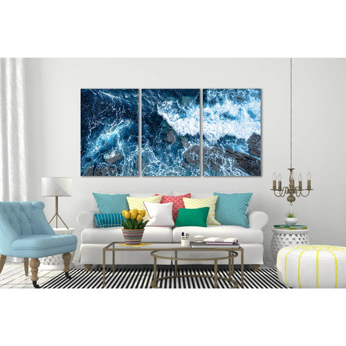 Foam Waves Blue Ocean №SL42 - Canvas Print / Wall Art / Wall Decor / Artwork / Poster