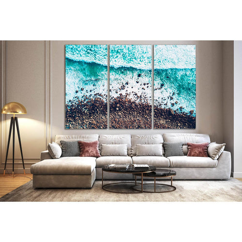 Waves Splashing On Boulder Beach №SL122 - Canvas Print / Wall Art / Wall Decor / Artwork / Poster