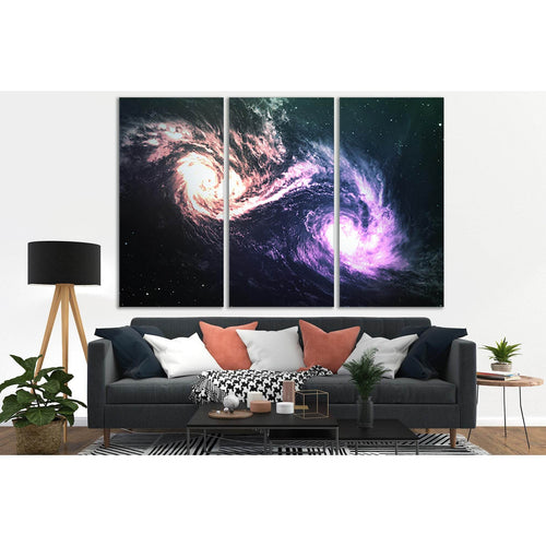 Two Galaxies In Deep Space №SL400 - Canvas Print / Wall Art / Wall Decor / Artwork / Poster