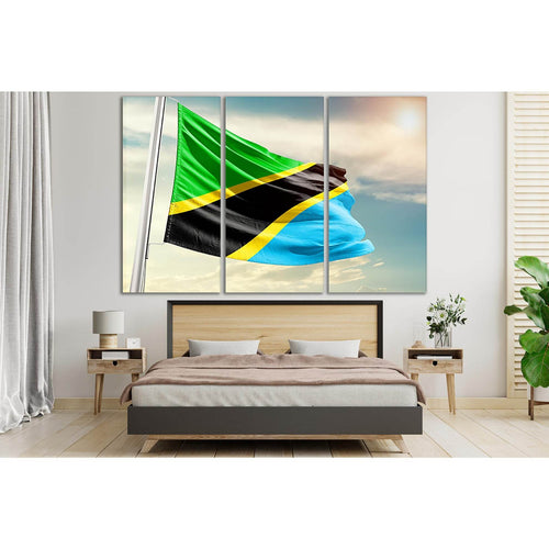 Flag Of Tanzania In Blue Sky №SL1193 - Canvas Print / Wall Art / Wall Decor / Artwork / Poster