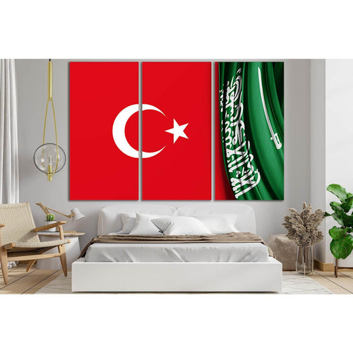 Saudi Arabia Flag And Turkey Flag №SL1199 - Canvas Print / Wall Art / Wall Decor / Artwork / Poster