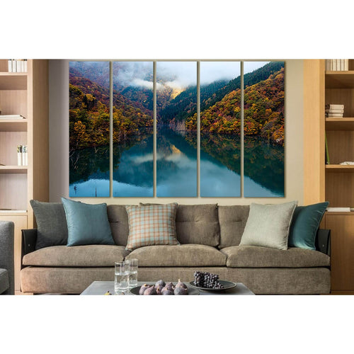 Mountain Lake In Autumn №SL1489 - Canvas Print / Wall Art / Wall Decor / Artwork / Poster