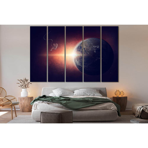 Astronaut Orbiting Planet Earth №SL382 - Canvas Print / Wall Art / Wall Decor / Artwork / Poster