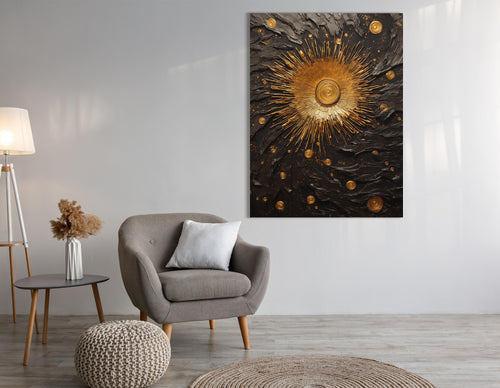 Radiant Sun Abstract - Canvas Print