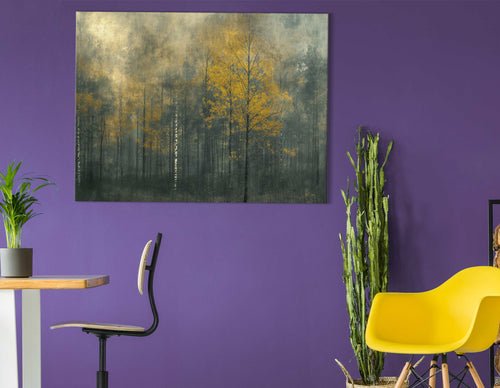 Golden Leaves Abstract Forest - Canvas Print