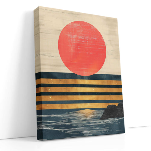 Golden Striped Seascape - Canvas Print