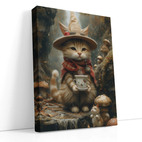 Wizard Cat with Kitten - Canvas Print
