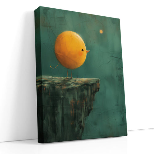 Minimalist Yellow Bird - Canvas Print