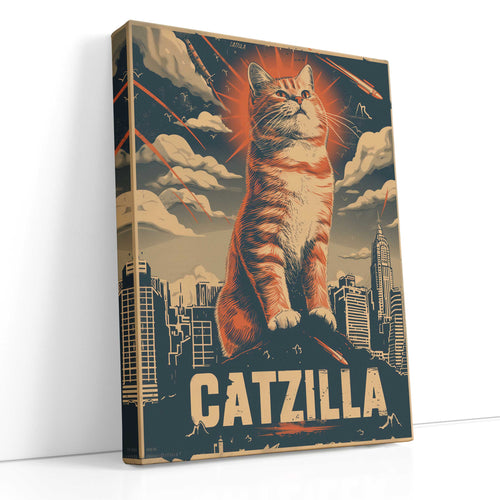 CATZILLA: Purr of Destruction - Canvas Print