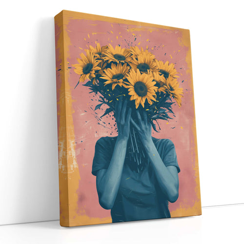 Abstract Sunflower Mask - Canvas Print