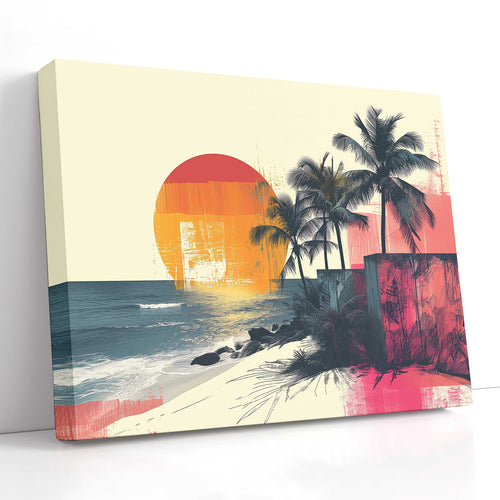 Palm Trees at Sunset - Canvas Print