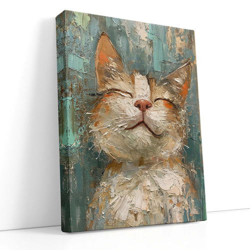 Charming Cat Abstract - Canvas Print