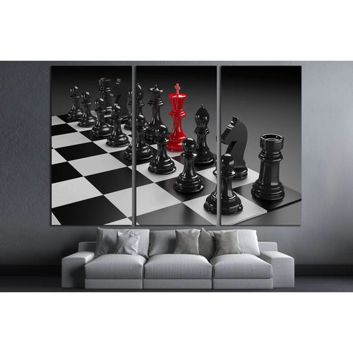 3D illustration of different chess figures and chess scenes №3235 - Canvas Print / Wall Art / Wall Decor / Artwork / Poster