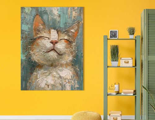 Charming Cat Abstract - Canvas Print