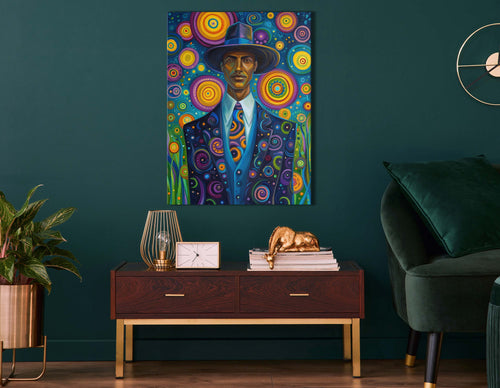 Contemporary Man in Hat - Canvas Print