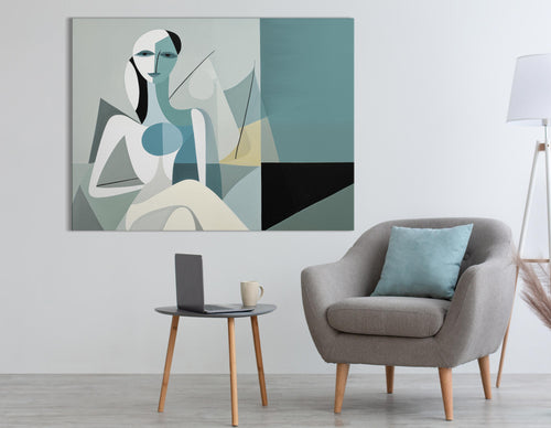 Abstract Woman in Blue - Canvas Print