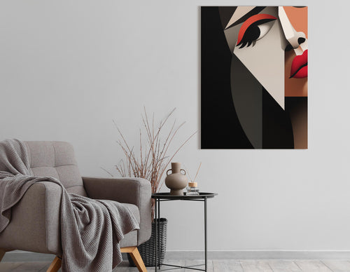 Geometric Abstract Woman Portrait - Canvas Print