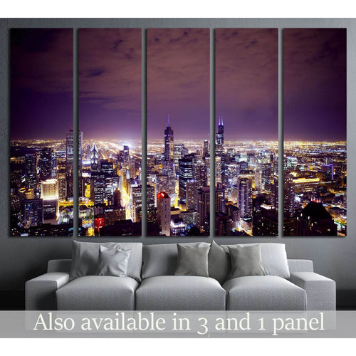 Aerial View of City Downtown №2145 - Canvas Print / Wall Art / Wall Decor / Artwork / Poster