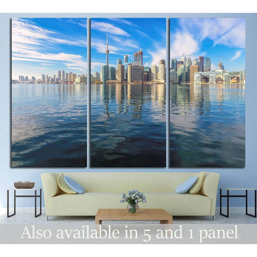 Beautiful Toronto skyline with CN Tower over lake. Canada №2086 - Canvas Print / Wall Art / Wall Decor / Artwork / Poster