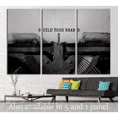 BUILD YOUR BRAND typed words on a vintage typewriter №3020 - Canvas Print / Wall Art / Wall Decor / Artwork / Poster