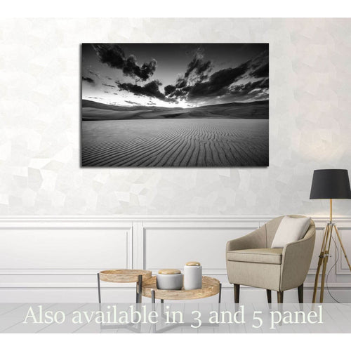 Dramatic Sky over desert dunes Black and White Landscapes Photography №3096 - Canvas Print / Wall Art / Wall Decor / Artwork / Poster