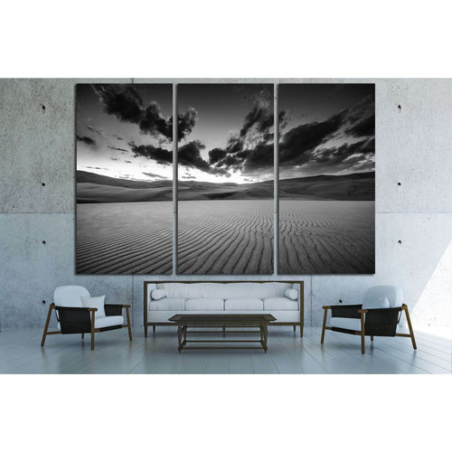 Dramatic Sky over desert dunes Black and White Landscapes Photography №3096 - Canvas Print / Wall Art / Wall Decor / Artwork / Poster