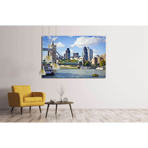Financial District of London and the Tower Bridge №2597 - Canvas Print / Wall Art / Wall Decor / Artwork / Poster