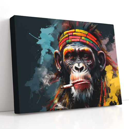 Giant Chimpanzee in Bright Bandana - Canvas Print