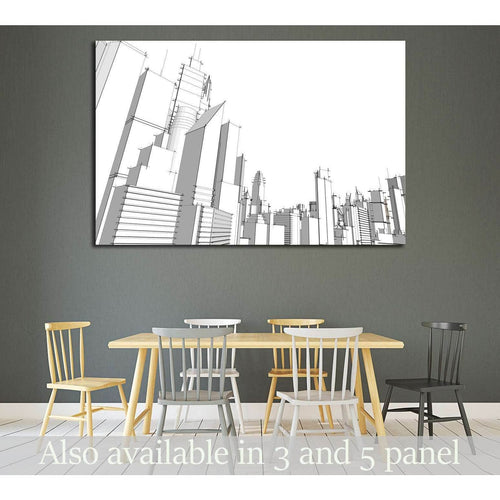 Grey city №1925 - Canvas Print / Wall Art / Wall Decor / Artwork / Poster