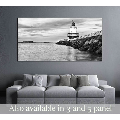Lighthouse on top of a rocky island in Maine №2869 - Canvas Print / Wall Art / Wall Decor / Artwork / Poster