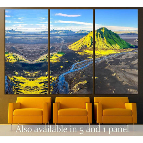 mountains and river №2842 - Canvas Print / Wall Art / Wall Decor / Artwork / Poster